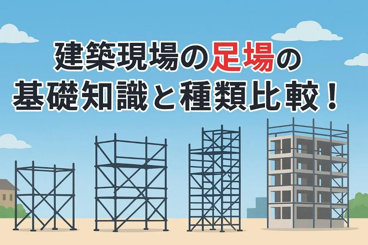 建築現場の足場の基礎知識と種類比較！現場で役立つ設置基準や安全対策を徹底解説