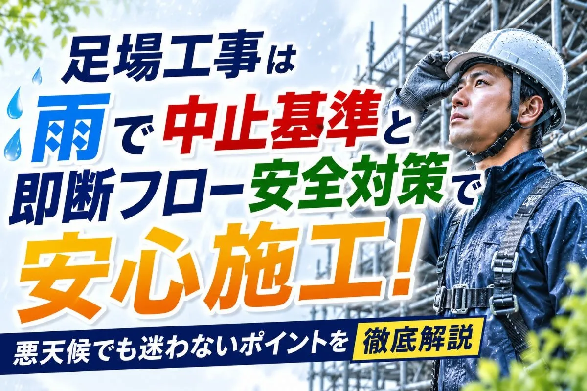 足場工事は雨で中止基準と即断フロー安全対策で安心施工！悪天候でも迷わないポイントを徹底解説