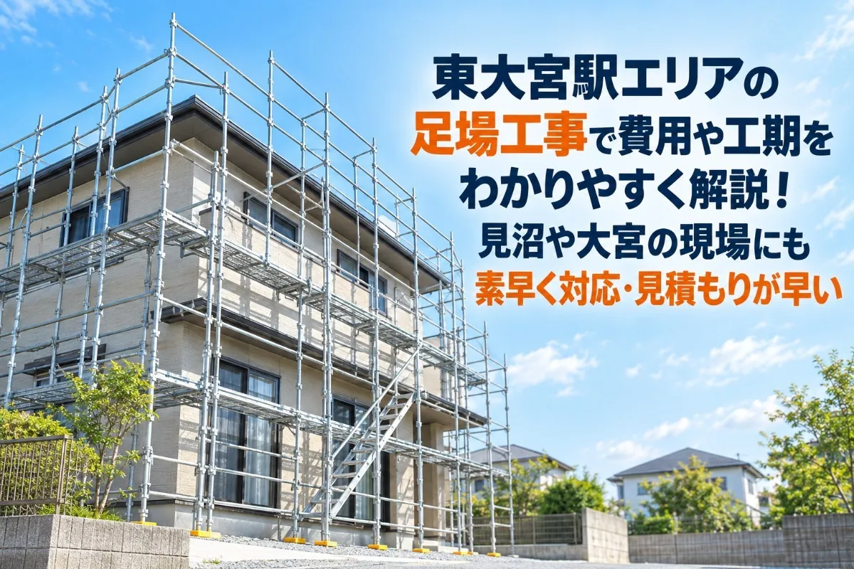 東大宮駅エリアの足場工事で費用や工期をわかりやすく解説!見沼や大宮の現場にも素早く対応・見積もりが早い