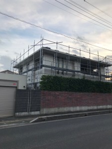 越谷市 大沢 住宅改修 足場仮設