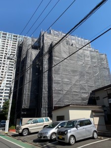 品川区東品川 大規模修繕工事 足場仮設