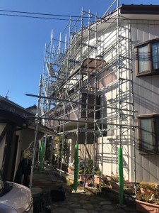 越谷市 住宅改修工事 足場仮設