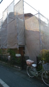 本日施工させて頂いた現場です。越谷市 戸建て 塗り替え足場