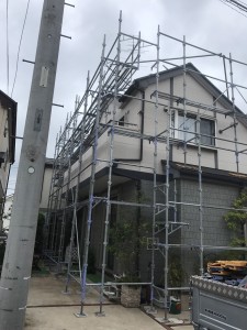 先日施工した現場です。小平市 戸建て 足場仮設工事